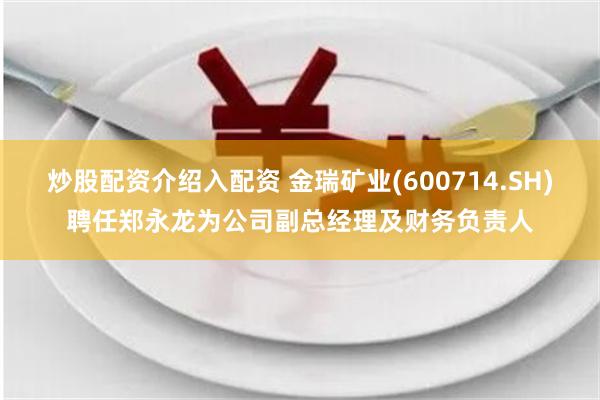 炒股配资介绍入配资 金瑞矿业(600714.SH)聘任郑永龙为公司副总经理及财务负责人